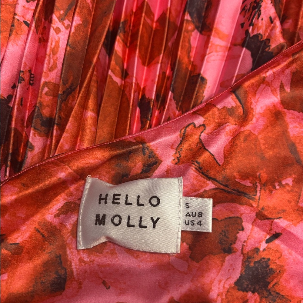 Hello Molly One Shoulder Pink Floral Dress - Picture 3 of 4
